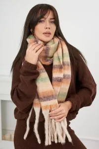 6071 Women's scarf beige + red