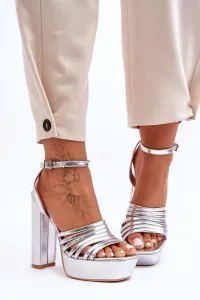 High heel sandals silver Maya
