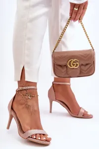 Shiny sandals on the toe rose gold Gedna