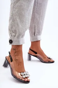 Transparent sandals with heels black SBarski