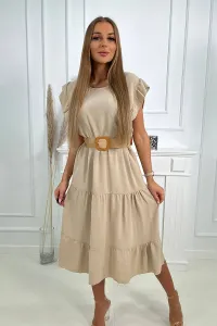 Béžové šaty s volánikmi