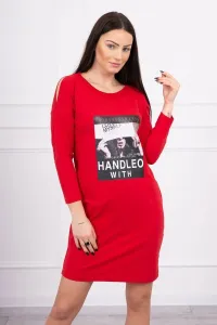 Dress with print Handle with red