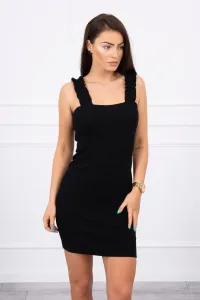Dress with ruffles on hangers black