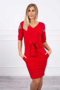 Dress with wings on the shoulders red
