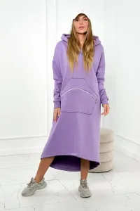 Insulated dress with a hood of purple