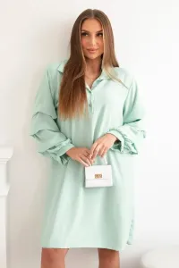 Oversized dress with decorative sleeves light mint