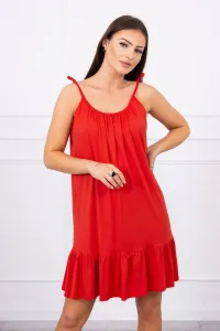 Red dress with thin shoulder straps #4753884