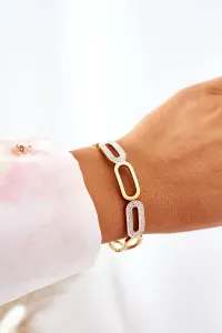 Bracelet with cubic zircon gold #6394267