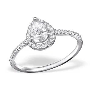 Silver Engagement Ring Luxury Princes IV #8315930