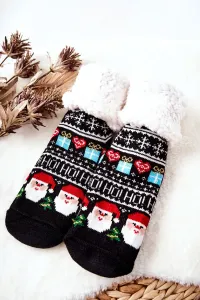 Christmas Long Socks Santa Black