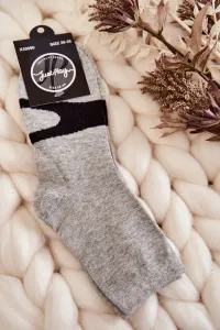 Women's cotton socks black pattern grey #5424332