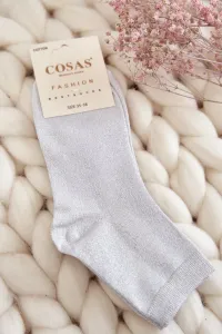 Women's cotton socks with glossy thread Cosas White