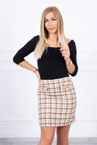 Checkered camel skirt