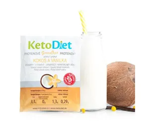KetoDiet Proteínové smoothie príchuť kokos a vanilka 7 x 27 g