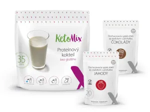 Proteínový kokteil KetoMix 1050 g (35 porcií) Druhá príchuť kokteilu: arašid, Prvá príchuť kokteilu: vanilka