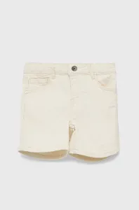 Detské rifľové krátke nohavice Kids Only béžová farba, jednofarebné, nastaviteľný pás #9582897