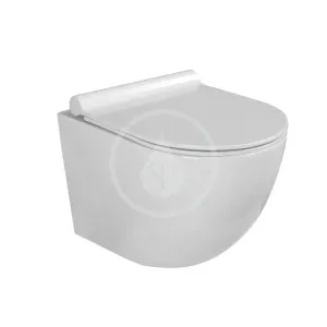 Kielle - Gaia Závesné kompaktné WC s doskou SoftClose, Rimless, biela 30115001 #5233713