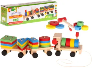 7459 Drevená lokomotíva s farebnými blokmi
