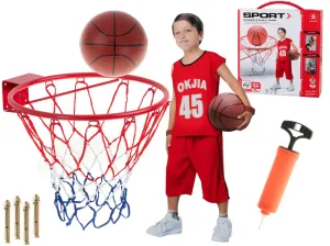 5213 Detský basketbalový kôš na svojpomocnú montáž + lopta