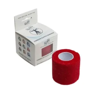 Kine-MAX Cohesive Elastic Bandage elastické samofixačné ovínadlo, 5cm x 4,5m, červené 1x1 ks