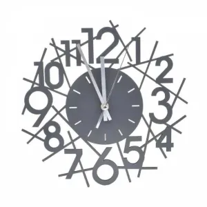 Kinekus Nástenné hodiny dizajn ČÍSLA, priemer 30cm, antracit