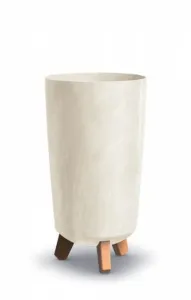 Kinekus Kvetináč plastový priemer 195 mm GRACIA TUBUS SLIM BETON EFFECT krémový, výška 365 mm