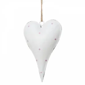 Kinekus Ozdoba závesná srdce 8,5x2x12,5 cm plech biele