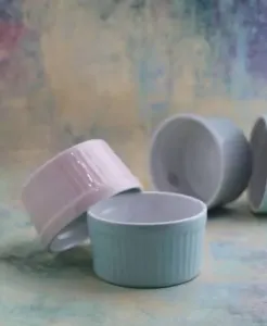 Kinekus Miska porcelánová na creme brulle, 8,5 cm, 1ks, pastelové farby