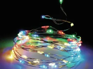 Kinekus Svetlo vianočné 20 LED farebné, s časovačom, baterky, vnútorné