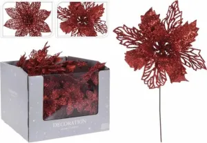 Kinekus Ozdoba zapichovacia vianočný kvet červený 21 cm