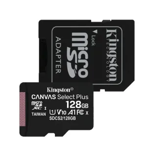 Kingston Canvas SeIect Plus Micro SDXC 128 GB , SD adaptér, UHS-I A1, Class 10 - rýchlosť 100 MB/s