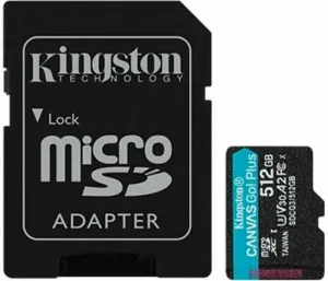 Kingston Canvas Go Plus Micro SDXC 512 GB , SD adaptér, UHS-I U3 A2, Class 10 - rýchlosť 170/90 MB/s