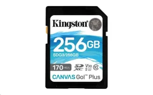 Kingston 256GB SecureDigital Canvas Go! Plus (SDXC) Card, 170R 90W Class 10 UHS-I U3 V30