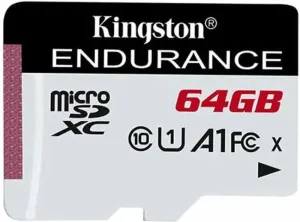 MicroSDXC karta KINGSTON 64GB High Endurance Class 10 UHS-I U1 (r95MB/s, w30MB/s) (bez adaptéra)