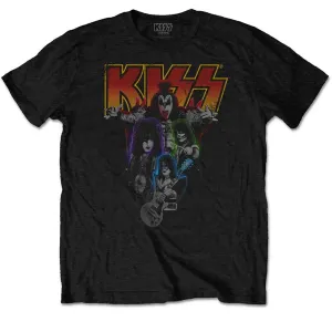 Kiss tričko Neon Band Čierna L