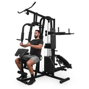 KLARFIT Ultimate Gym 9000, posilňovacia stanica, 7 stanovíšť, do 150 kg, QR oceľ, čierna