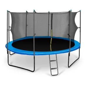 KLARFIT Rocketboy 430, 430 cm trampolína, vnútorná bezpečnostná sieť, široký rebrík, modrá