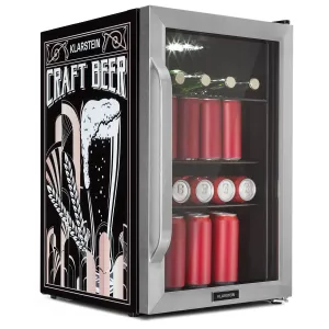 Klarstein Beersafe 70 Craft Beer Edition, chladnička, 70 l, 3 police, panoramatické sklenené dvere, nehrdzavejúca oceľ #1427632