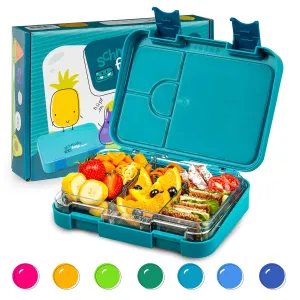 Klarstein junior Lunchbox, 6 priehradiek, 21,3 x 15 x 4,5 cm (Š x V x H), bez BPA #1427445