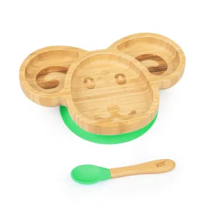 Klarstein Detská jedálenská súprava, bambusový tanier a lyžička, 250 ml, vrátane prísavky, 18 × 18 cm #1426096