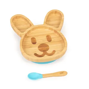 Klarstein Detská jedálenská súprava, bambusový tanier a lyžička, 250 ml, vrátane prísavky, 18 × 18 cm #1426094