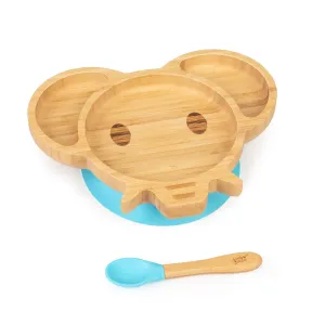 Klarstein Detská jedálenská súprava, bambusový tanier a lyžička, 250 ml, vrátane prísavky, 18 × 18 cm #1426092