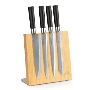 Klarstein Stojan na nože, šikmý, magnetický, na 4-6 nožov, bambus, nehrdzavejúca oceľ