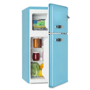Klarstein Irene, kombinovaná retro chladnička, 61 l chladnička, 24 l mraznička, modrá