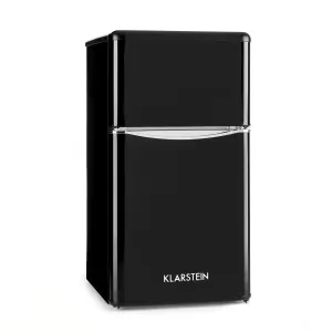 Klarstein Monroe Black, kombinovaná chladnička, 61/24 l, energet. trieda F, Retrolook, čierna