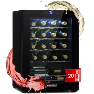Klarstein Shiraz 20 Uno, vinotéka, 53 l, 20 fliaš, 5-18°C, dotykový ovládací panel #9220758