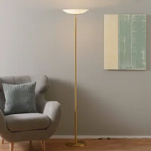 Vysokokvalitné LED stojacia lampa Mika, mosadz
