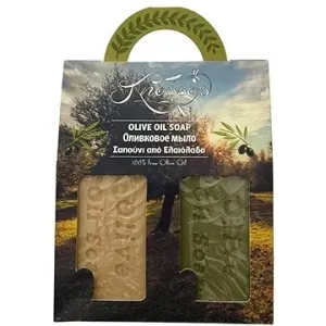 Knossos Darčeková súprava Olivové mydlo prírodné biele 100 g + zelené 100 g