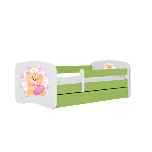 Detská posteľ Babydreams medvedík s motýlikmi zelená
