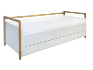 Benlemi Biela detská posteľ VICTOR s bočnicou Rozmer: 80x180 cm, Matrac: Bez matraca, Šuplík: So šuplíkom